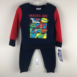 Justice league sweatpants and sweatshirt